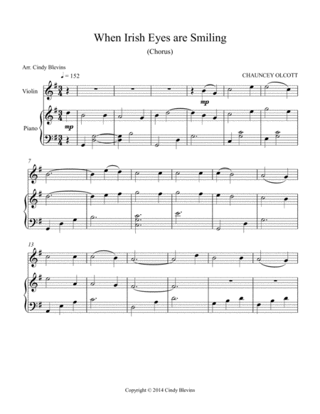 When Irish Eyes Are Smiling Arranged For Piano And Violin Page 2