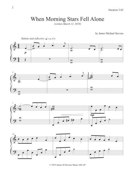 When Morning Stars Fell Alone Romantic Piano Page 2