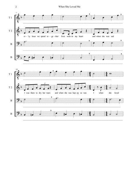 When She Loved Me Ttbb Arrangement Page 2