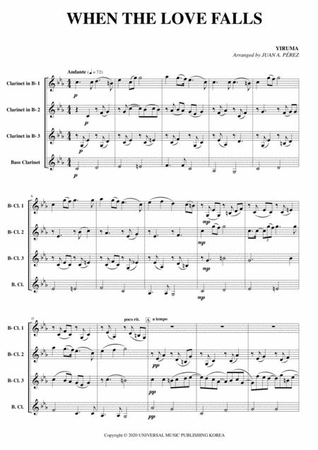 When The Love Falls Clarinet Quartet Page 2