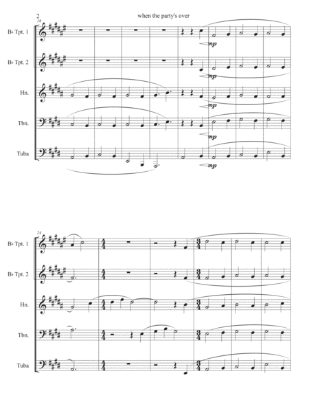 When The Partys Over Brass Quintet Page 2