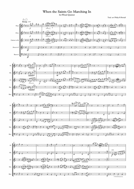 When The Saints Go Marching In Wind Quintet Score Page 2