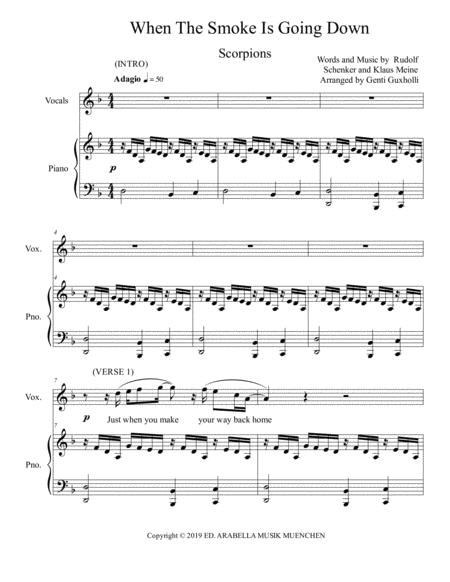 When The Smoke Is Going Down Piano Vocal Page 2