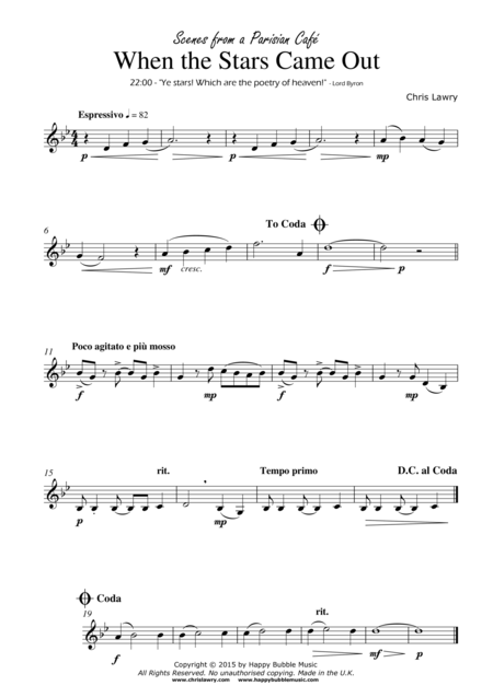 When The Stars Came Out For Bb Brass Treble Clef Piano From Scenes From A Parisian Cafe Page 2