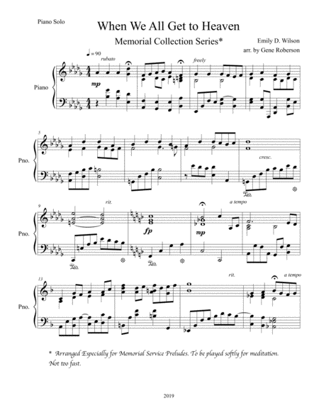 When We All Get To Heaven Piano Solo Memorial Collection Page 2