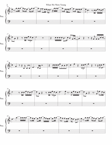 When We Were Young Piano Easy Key Of C Page 2