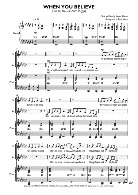 When You Believe From The Movie The Prince Of Egypt Choral Satb And Piano Accompaniment Page 2