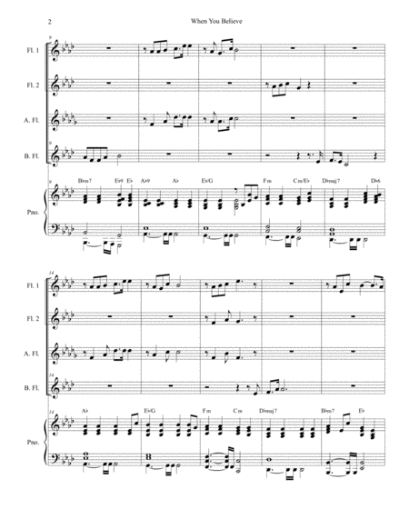When You Believe From The Prince Of Egypt For Flute Choir And Piano Page 2