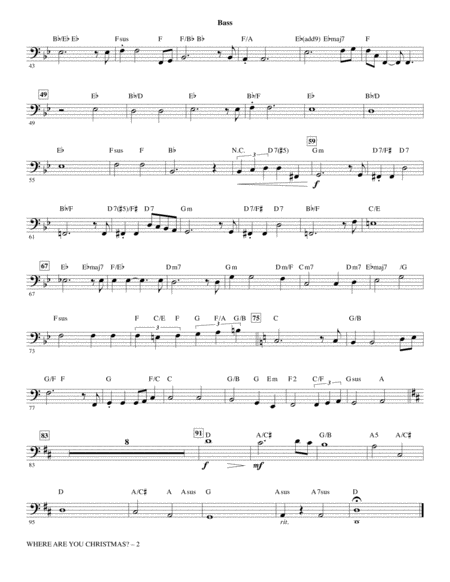 Where Are You Christmas From How The Grinch Stole Christmas Arr Mark Brymer Bass Page 2