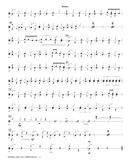 Where Are You Christmas From How The Grinch Stole Christmas Arr Mark Brymer Drums Page 2