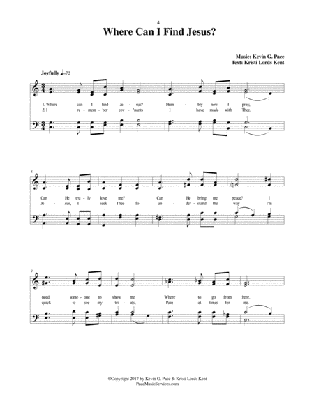 Where Can I Find Jesus An Original Hymn Page 2