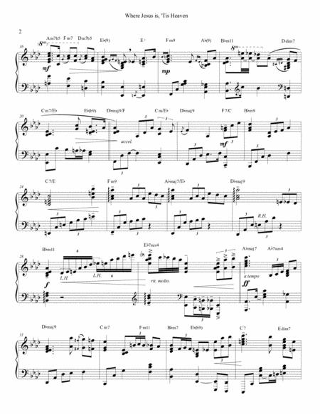 Where Jesus Is Tis Heaven Hymn Arrangement For Advanced Solo Piano Page 2