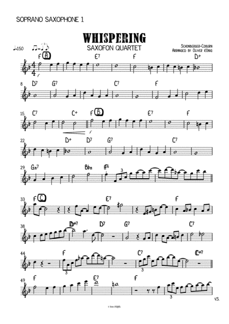 Whispering For Saxophone Quartet Page 2