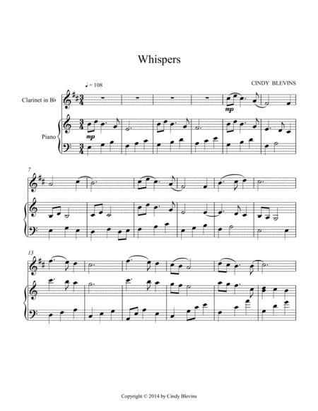 Whispers For Piano And Clarinet Page 2