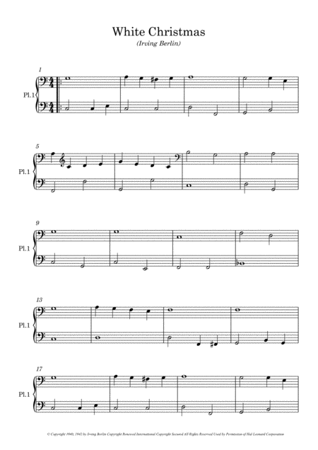 White Christmas Arranged For Easy Piano Duet 1 Pno 4 Hands Page 2