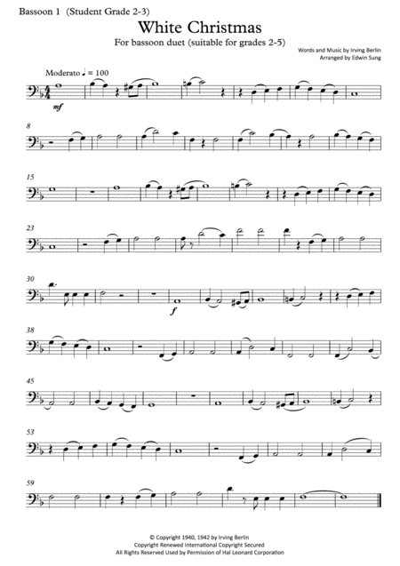 White Christmas Bassoon Duet Grades 2 5 Part Scores Included Page 2