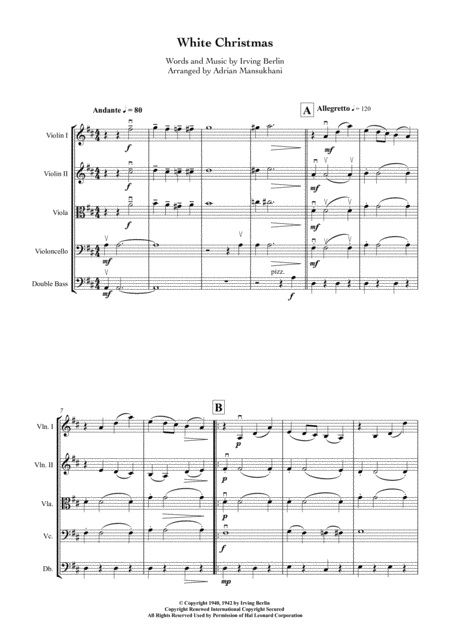 White Christmas By Irving Berlin Arranged For String Orchestra Page 2