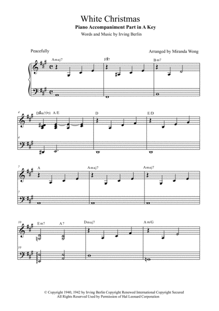 White Christmas Christmas Music For Violin And Piano In A Key With Chords Page 2