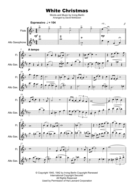 White Christmas Flute And Alto Saxophone Duet Page 2