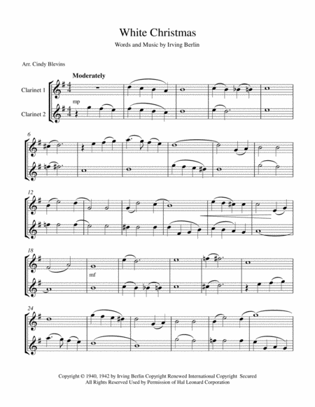 White Christmas For Clarinet Duet Page 2
