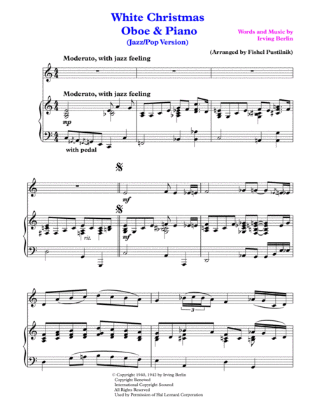 White Christmas For Oboe And Piano Page 2