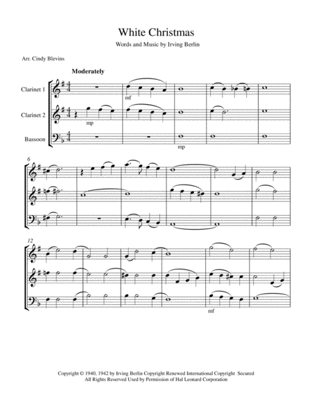 White Christmas For Two Clarinets And Bassoon Page 2