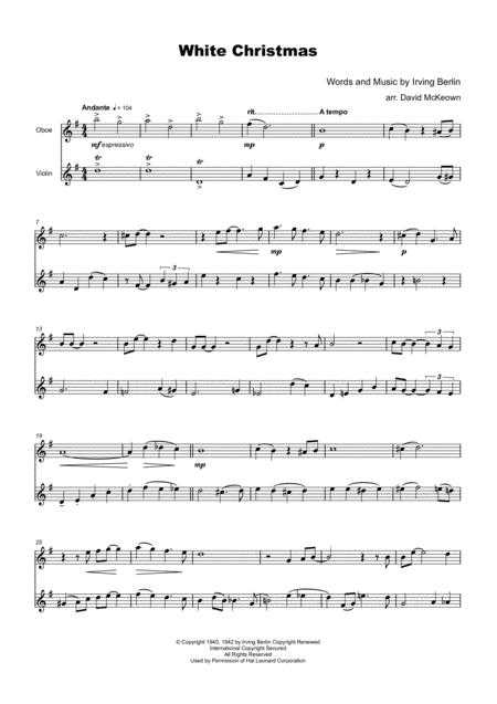 White Christmas Oboe And Violin Duet Page 2