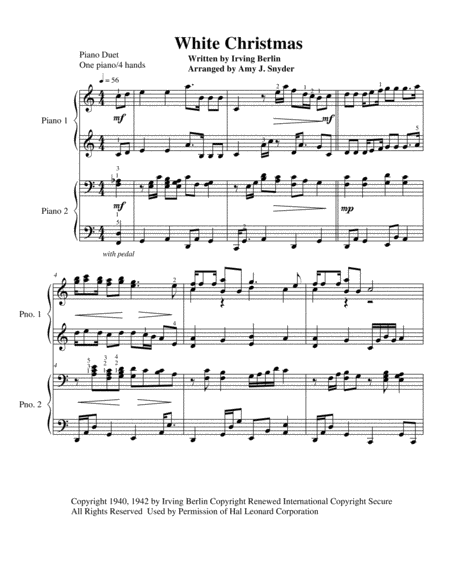 White Christmas Piano Duet Page 2