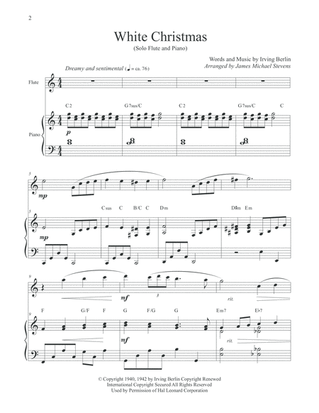 White Christmas Solo Flute Piano Page 2