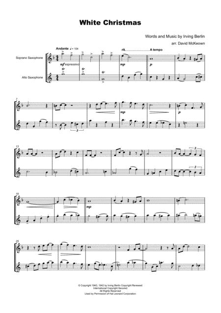 White Christmas Soprano And Alto Saxophone Duet Page 2