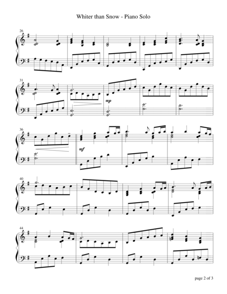 Whiter Than Snow Piano Solo Page 2