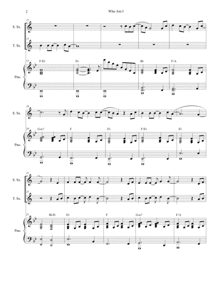 Who Am I Duet For Soprano And Tenor Saxophone Page 2