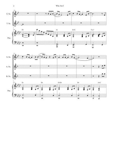 Who Am I For Saxophone Quartet Page 2