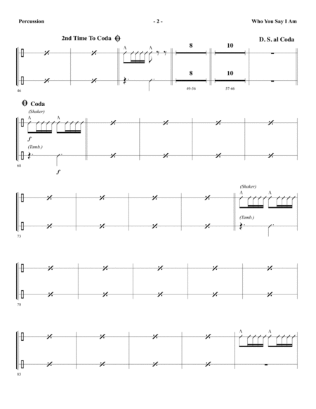 Who You Say I Am Arr Ed Hogan Percussion Page 2