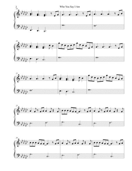 Who You Say I Am Hillsong Worship Sheet Music Easy Page 2