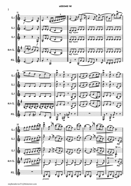 Widdicombe Fair By Julius Harrison For Clarinet Quintet Page 2