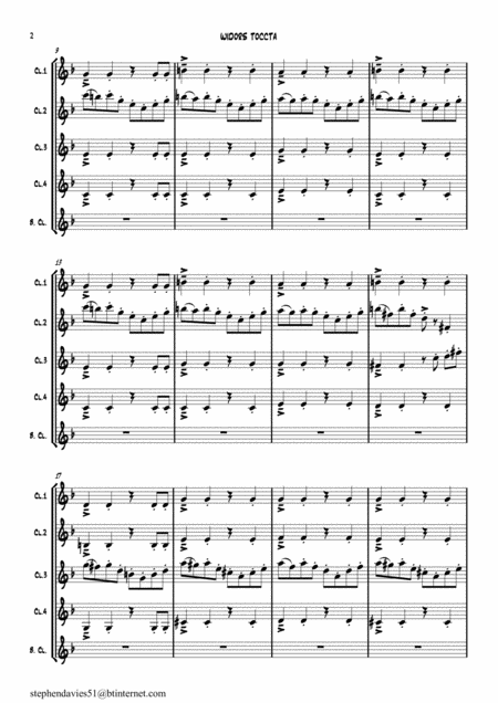 Widors Toccata From Symphony No 5 By Charles M Widor For Clarinet Quintet Page 2