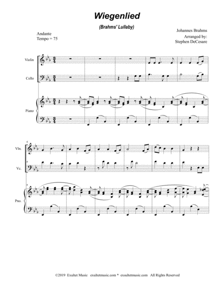 Wiegenlied Brahms Lullaby Duet For Violin And Cello Page 2