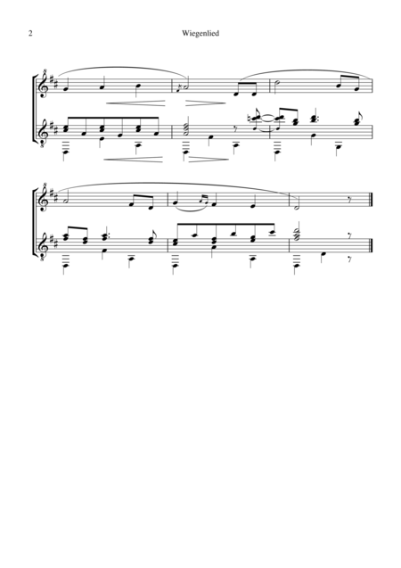 Wiegenlied Lullaby For Descant Recorder And Guitar Page 2