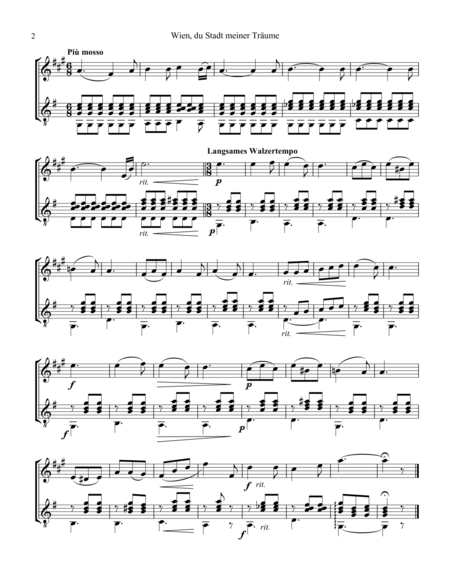 Wien Du Stadt Meiner Trume For Clarinet And Guitar Page 2