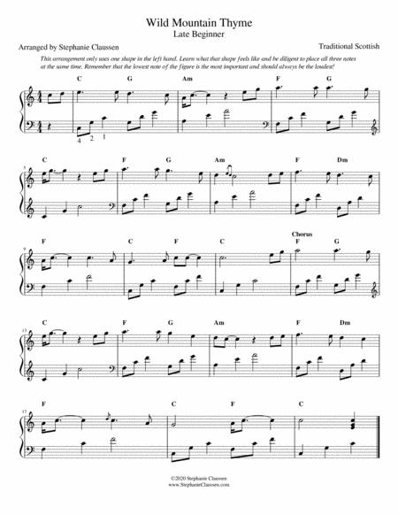 Wild Mountain Thyme In C Major Lap Harp Page 2