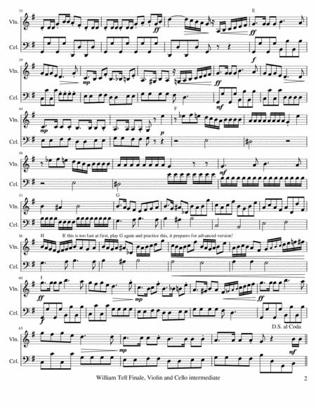 William Tell Overture Finale Violin Cello Intermediate Page 2