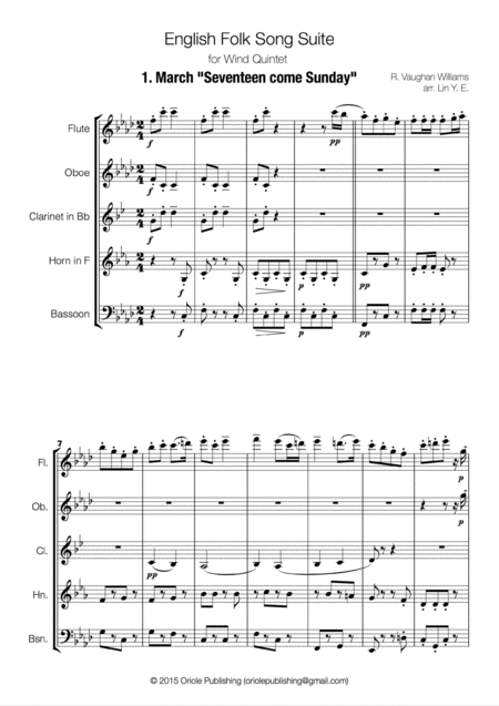 Williams English Folk Song Suite Complete Arr For Wind Quintet Page 2