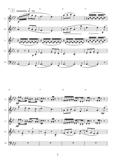 Wind Quintet O Mio Babbino Caro Page 2