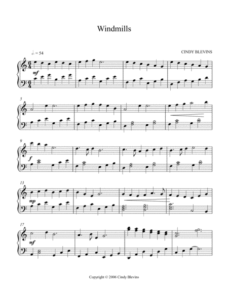 Windmills An Original Piano Solo From My Piano Book Windmills Page 2