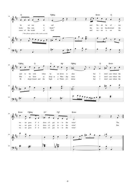 Wine And Water Voice And Piano With Guitar Chord Names Page 2