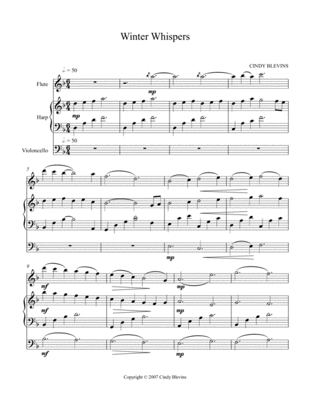 Winter Whispers An Original Song For Harp And Flute With An Optional Cello Part Page 2