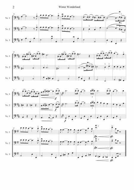 Winter Wonderland For Cello Trio Page 2