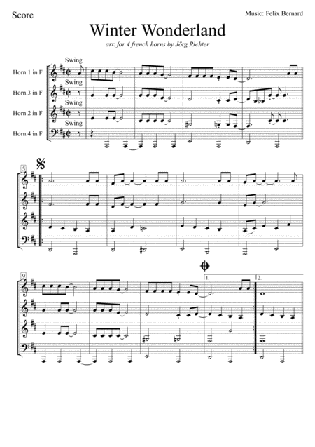 Winter Wonderland For Horn Quartet Page 2