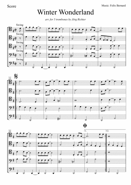 Winter Wonderland For Trombone Quintet Page 2